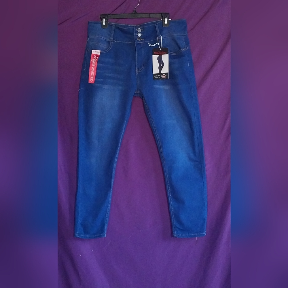 High-Waisted Blue Jeans